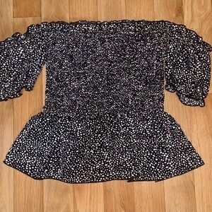 Black and White Polka Dot Women's Top